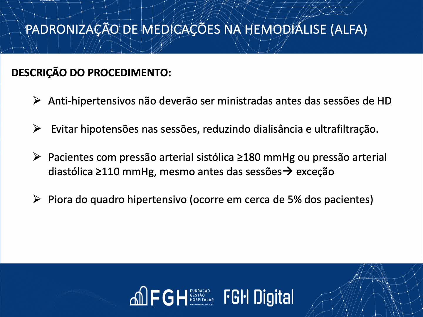 padronizaÃ§Ã£o hemodialise