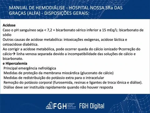 VIÌDEO 2  MANUAL DE HEMODIAÌLISE - HOSPITAL NOSSA SRa DAS GRACÌ§AS (ALFA)